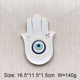 Nordic Buddhist Hand Tray Ceramic Single Evil Eyes Hand Design Jewelry Tray Home Decoration