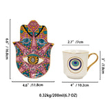 Luxury Ceramic Coffee Cups Saucer Set Hand Skirt Shape Dish Turkish Blue Eyes Design Creative Girl Gift for Tea & Water