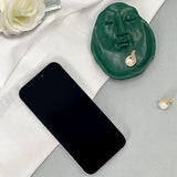 Face Design Resin Candle Tray Jewelry Snack Dry Ring Display Jewelry Dish For Holiday Decoration Supplies