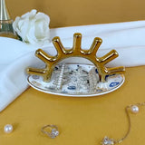 Modern Gold Luxury Creative Ceramic Ring Display Stand for Home Entrance Decorations Evil Eye Jewelry Storage Tray