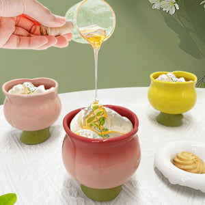 Hand-Painted Tulip Mug Irregular Flower Shapes Porcelain Ceramic Ice Cream Cup for Coffee Home Use Cute Accessories Design