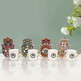 Luxury Ceramic Coffee Cups Saucer Set Hand Skirt Shape Dish Turkish Blue Eyes Design Creative Girl Gift for Tea & Water