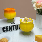 Hand-Painted Tulip Mug Irregular Flower Shapes Porcelain Ceramic Ice Cream Cup for Coffee Home Use Cute Accessories Design