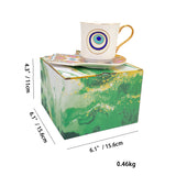 Luxury Ceramic Coffee Cups Saucer Set Hand Skirt Shape Dish Turkish Blue Eyes Design Creative Girl Gift for Tea & Water