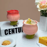 Hand-Painted Tulip Mug Irregular Flower Shapes Porcelain Ceramic Ice Cream Cup for Coffee Home Use Cute Accessories Design