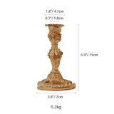 Antique Gold Candlestick Resin Candle Accessory Retro Decorative Candle Holders Creative Home Decor Gifts Candle Stand