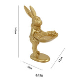 SYL Nordic Gold Rabbit Bunny Porch Resin Key Storage Decoration Tray Home Light Luxury Wedding Gifts for Guests Easter Gift