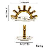 Modern Gold Luxury Creative Ceramic Ring Display Stand for Home Entrance Decorations Evil Eye Jewelry Storage Tray