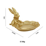 SYL Nordic Gold Rabbit Bunny Porch Resin Key Storage Decoration Tray Home Light Luxury Wedding Gifts for Guests Easter Gift