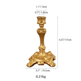 Antique Gold Candlestick Resin Candle Accessory Retro Decorative Candle Holders Creative Home Decor Gifts Candle Stand