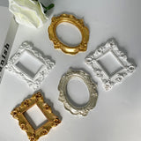 Gold Luxury Photo Frame Shooting Props Retro Ins European-style Relief Nail Art Earrings Display Frame Pose Ornaments