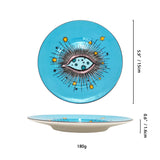 Europe Cute Eye Plates Gold Ceramic Jewelry Dish Small Ring Display Tray for Home Trinkets and Wedding Decorative Crafts