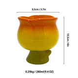 Hand-Painted Tulip Mug Irregular Flower Shapes Porcelain Ceramic Ice Cream Cup for Coffee Home Use Cute Accessories Design