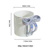 Creative Hand Pinched Irregular Bow Embossed Ceramic Coffee Mug New Arrival Milk Mug for Business Gifts