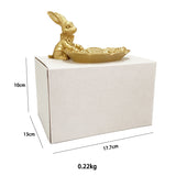 SYL Nordic Gold Rabbit Bunny Porch Resin Key Storage Decoration Tray Home Light Luxury Wedding Gifts for Guests Easter Gift