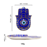 SYL Creative Hand Design Ceramic Evil Eye Plate Luxury Trinket Trays Table Decorations Jewelry Dish for Home Decor.