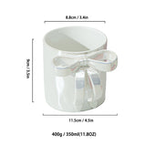 Creative Hand Pinched Irregular Bow Embossed Ceramic Coffee Mug New Arrival Milk Mug for Business Gifts