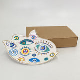 Spiritual Accessories Positive Energy Protection Evil Eye Plate Luxury Trinket Display Table Decorations Jewelry Tray
