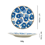 Europe Cute Eye Plates Gold Ceramic Jewelry Dish Small Ring Display Tray for Home Trinkets and Wedding Decorative Crafts