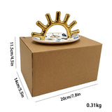 Modern Gold Luxury Creative Ceramic Ring Display Stand for Home Entrance Decorations Evil Eye Jewelry Storage Tray