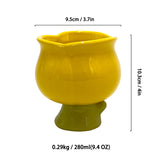 Hand-Painted Tulip Mug Irregular Flower Shapes Porcelain Ceramic Ice Cream Cup for Coffee Home Use Cute Accessories Design
