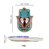 SYL Creative Hand Design Ceramic Evil Eye Plate Luxury Trinket Trays Table Decorations Jewelry Dish for Home Decor.
