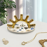 Modern Gold Luxury Creative Ceramic Ring Display Stand for Home Entrance Decorations Evil Eye Jewelry Storage Tray
