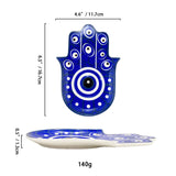 SYL Creative Hand Design Ceramic Evil Eye Plate Luxury Trinket Trays Table Decorations Jewelry Dish for Home Decor.