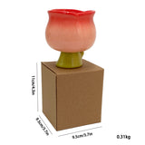 Hand-Painted Tulip Mug Irregular Flower Shapes Porcelain Ceramic Ice Cream Cup for Coffee Home Use Cute Accessories Design