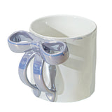 Creative Hand Pinched Irregular Bow Embossed Ceramic Coffee Mug New Arrival Milk Mug for Business Gifts