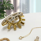 Modern Gold Luxury Creative Ceramic Ring Display Stand for Home Entrance Decorations Evil Eye Jewelry Storage Tray