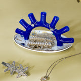 Modern Gold Luxury Creative Ceramic Ring Display Stand for Home Entrance Decorations Evil Eye Jewelry Storage Tray