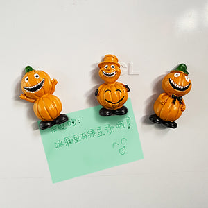 European INS Cute Cartoon 3D Pumpkin Magnetic Refrigerator Sticker Innovative Home Decorative Party Halloween Decor.