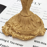 Antique Gold Candlestick Resin Candle Accessory Retro Decorative Candle Holders Creative Home Decor Gifts Candle Stand