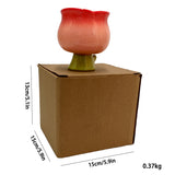 Hand-Painted Tulip Mug Irregular Flower Shapes Porcelain Ceramic Ice Cream Cup for Coffee Home Use Cute Accessories Design