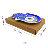 SYL Creative Hand Design Ceramic Evil Eye Plate Luxury Trinket Trays Table Decorations Jewelry Dish for Home Decor.
