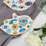 Spiritual Accessories Positive Energy Protection Evil Eye Plate Luxury Trinket Display Table Decorations Jewelry Tray