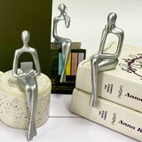 Nordic Home Porch Living Room Model Room Creative Resin Crafts Light Luxury Sitting Abstract Figure Art Decoration