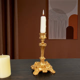 Antique Gold Candlestick Resin Candle Accessory Retro Decorative Candle Holders Creative Home Decor Gifts Candle Stand