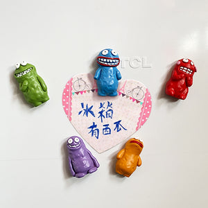Creative Monster Resin Refrigerator Magnet Cartoon Creative Magnetic Sticker Fridge Magnet Home Decoration Magnet
