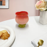 Hand-Painted Tulip Mug Irregular Flower Shapes Porcelain Ceramic Ice Cream Cup for Coffee Home Use Cute Accessories Design