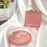 Ins Style Bowknot Design Resin Desktop Decoration Photo Ornaments Photo Accessories Various Shape Jewelry Tray