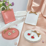 Ins Style Bowknot Design Resin Desktop Decoration Photo Ornaments Photo Accessories Various Shape Jewelry Tray