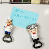 Chef Creative Magnetic Multi-Functional Refrigerator Sticker Novelty Bottle Opener for Beer Soda Drink Unique Gift