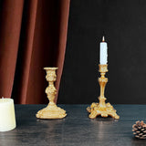 Antique Gold Candlestick Resin Candle Accessory Retro Decorative Candle Holders Creative Home Decor Gifts Candle Stand