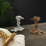 Antique Gold Candlestick Resin Candle Accessory Retro Decorative Candle Holders Creative Home Decor Gifts Candle Stand