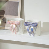 Creative Hand Pinched Irregular Bow Embossed Ceramic Coffee Mug New Arrival Milk Mug for Business Gifts