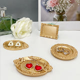 Ins Irregular Nordic Luxury Gold Candle Tray Earrings Jewelry Display Trinket Photo Props Ornaments Resin Ring Dish