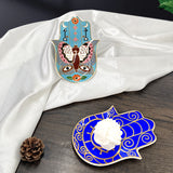 SYL Creative Hand Design Ceramic Evil Eye Plate Luxury Trinket Trays Table Decorations Jewelry Dish for Home Decor.