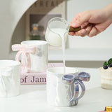 Creative Hand Pinched Irregular Bow Embossed Ceramic Coffee Mug New Arrival Milk Mug for Business Gifts